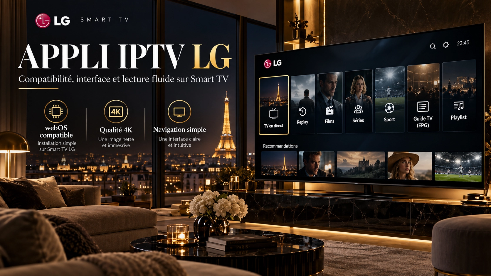 Critères pour choisir une application IPTV compatible LG